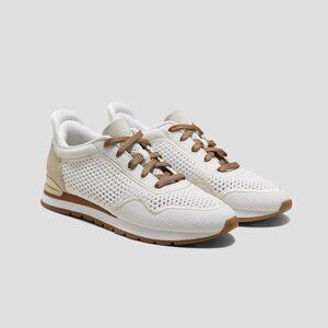 Vivaia Unisex Slip-On Mesh Sneakers in white buff beige, Size 37